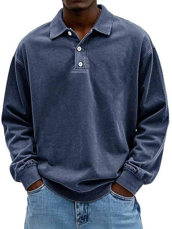 Caspian - Hommes Polo Manches Longues Qualité Premium