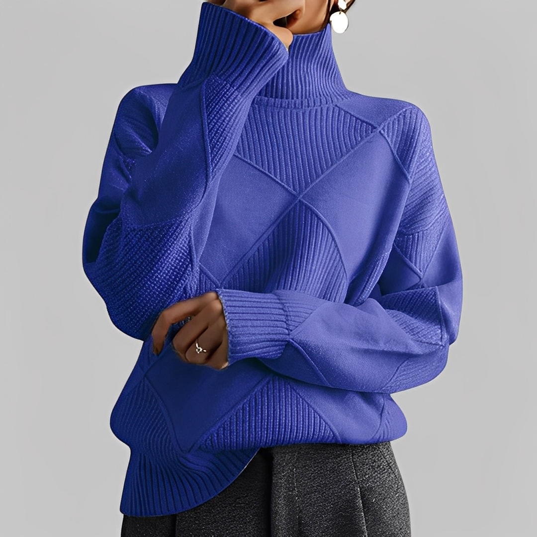 Mariette - Oversized winter sweater with turtleneck for women