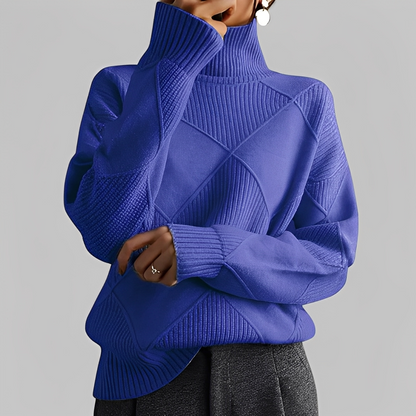 Mariette - Oversized winter sweater with turtleneck for women