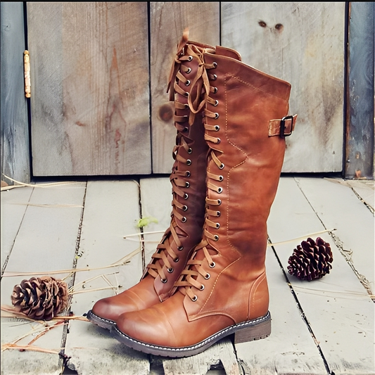 Désirée - Elegant high-top lace-up boots for women