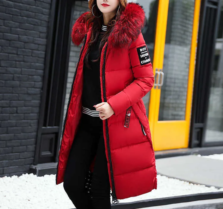 Amaya - Long Manteau à Col En Fourrure