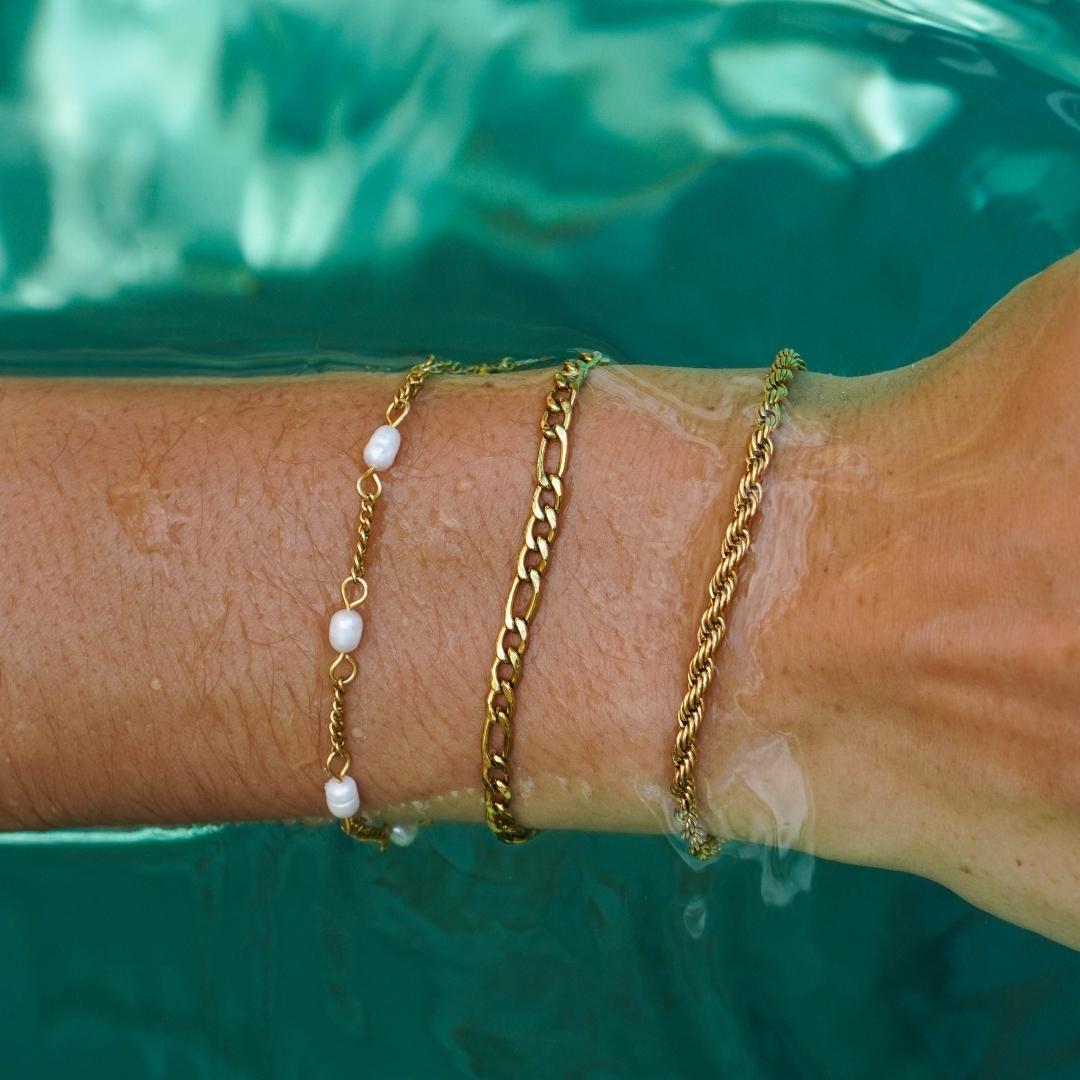 Calvi – Bracelet avec chaîne en or tressée