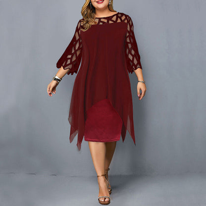Salome - Élégante robe midi en grande taille