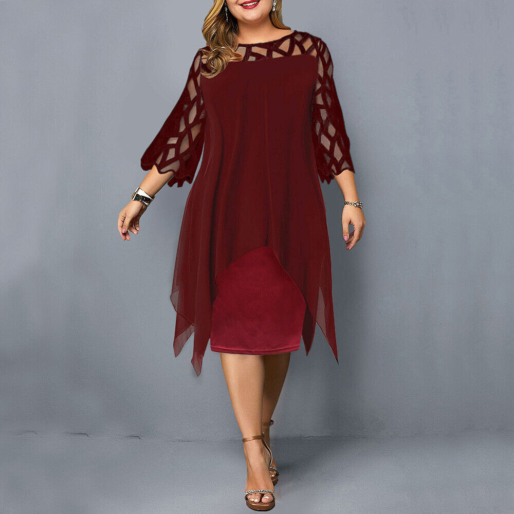 Cathryn - Robe midi élégante grande taille