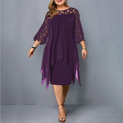 Salome - Élégante robe midi en grande taille