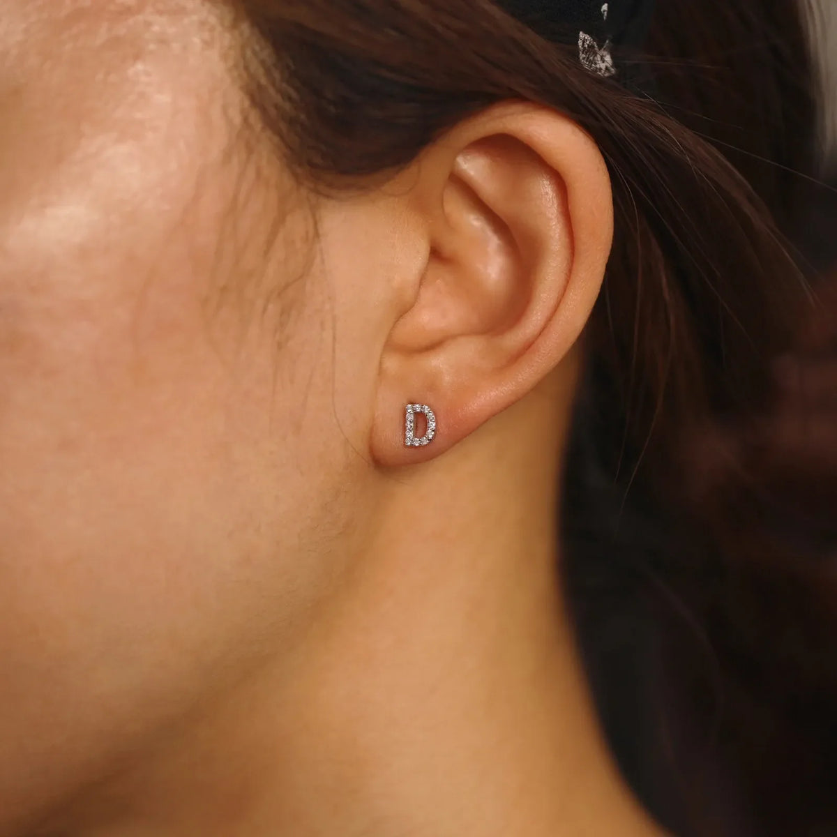 Boucles d'oreilles Initiales en Argent CZ - Boucles d'oreilles délicates