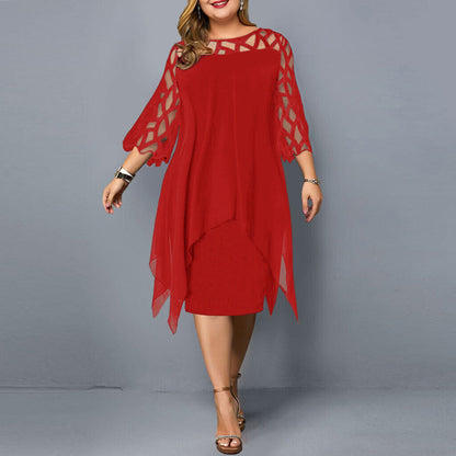 Salome - Élégante robe midi en grande taille