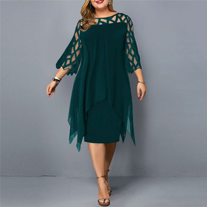 Salome - Élégante robe midi en grande taille