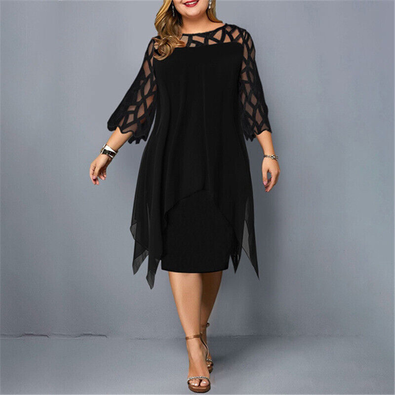 Salome - Élégante robe midi en grande taille