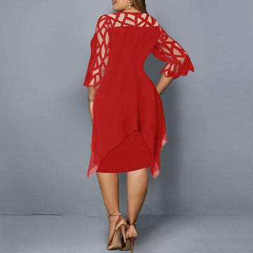Harper - Élégante robe midi grande taille