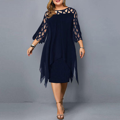 Salome - Élégante robe midi en grande taille