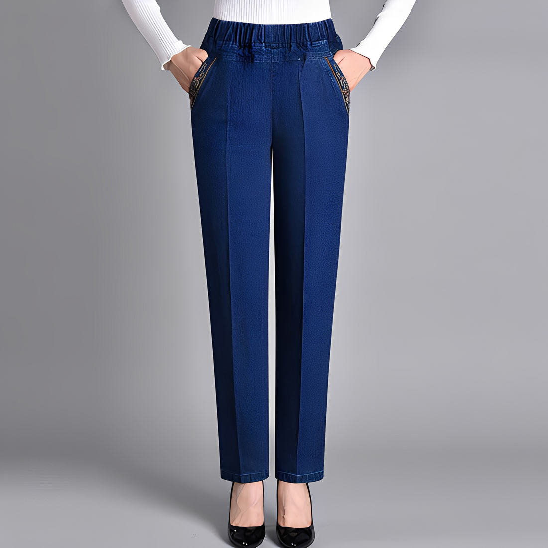 Katrine - Pantalon taille haute élastique pour femmes