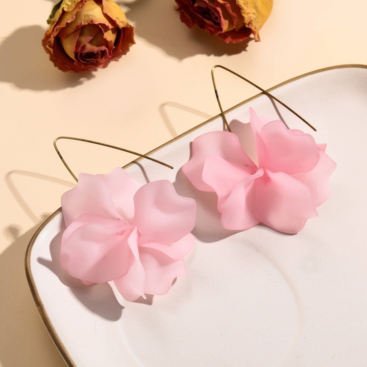 Fariba - Boucles d'oreilles créoles avec fleurs printanières