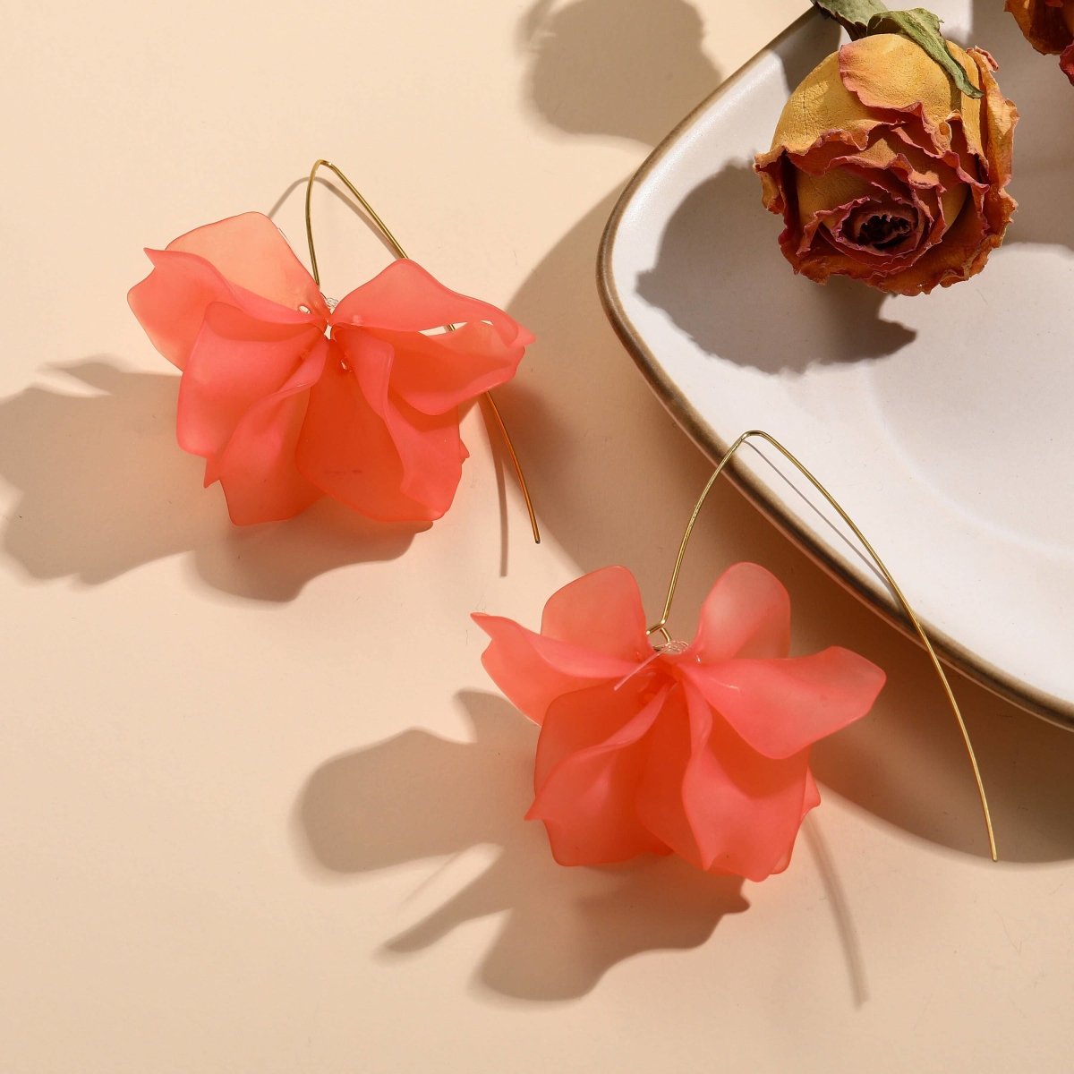 Fariba - Boucles d'oreilles créoles avec fleurs printanières