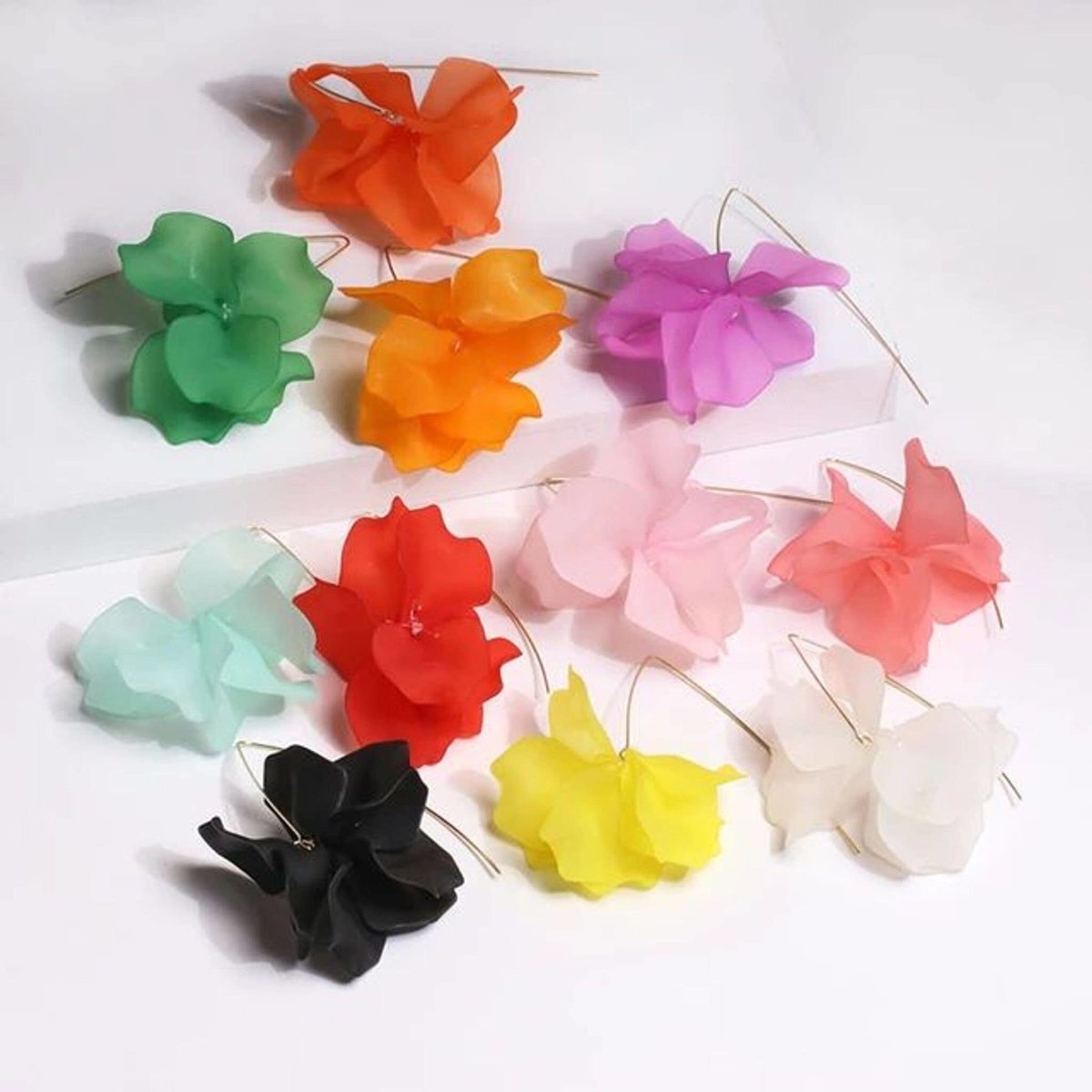 Fariba - Boucles d'oreilles créoles avec fleurs printanières