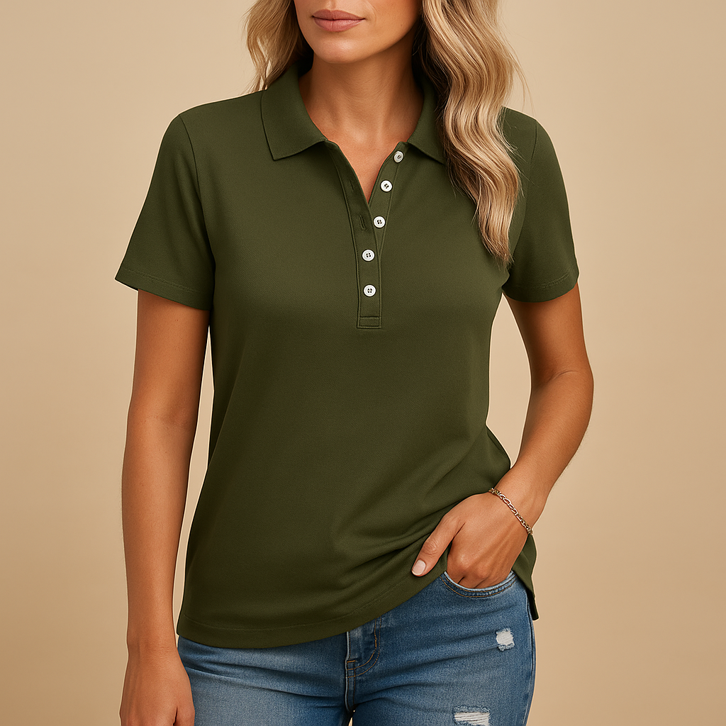 Shene – Polo Chic à Coupe Cintrée et Design Moderne
