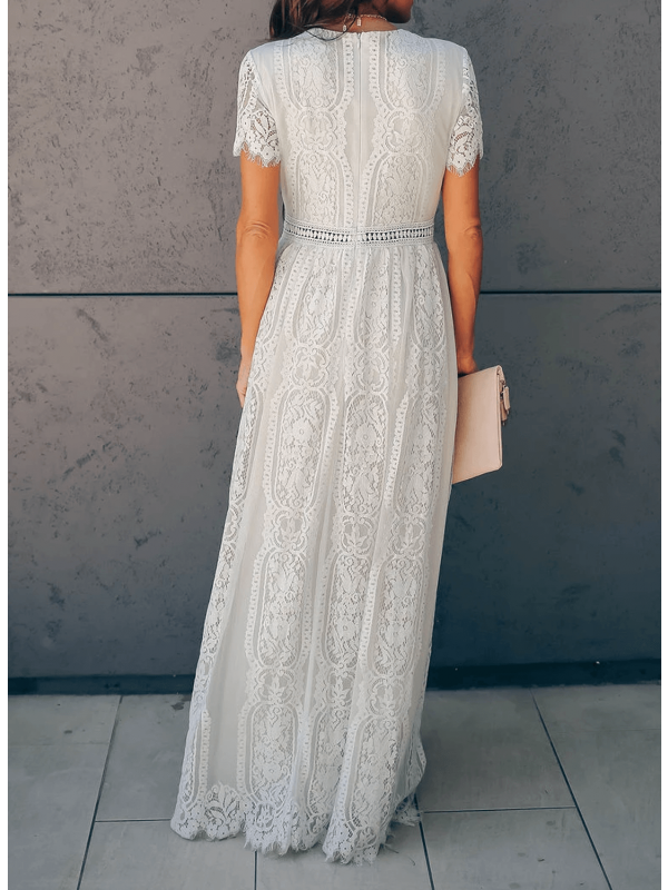 Angelica - Robe Chic en Dentelle avec Encolure en V