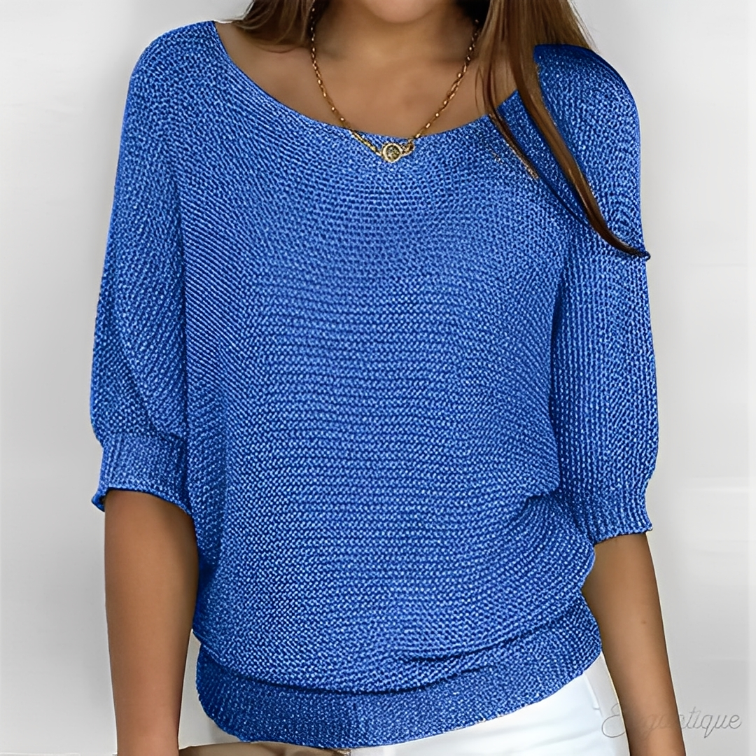 Éliane - Elegant sweater for women with round neckline
