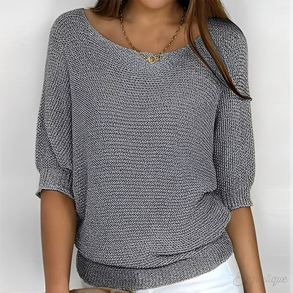 Éliane - Elegant sweater for women with round neckline