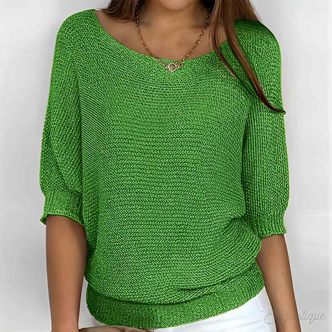 Éliane - Elegant sweater for women with round neckline