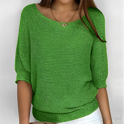 Éliane - Elegant sweater for women with round neckline
