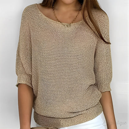 Éliane - Elegant sweater for women with round neckline