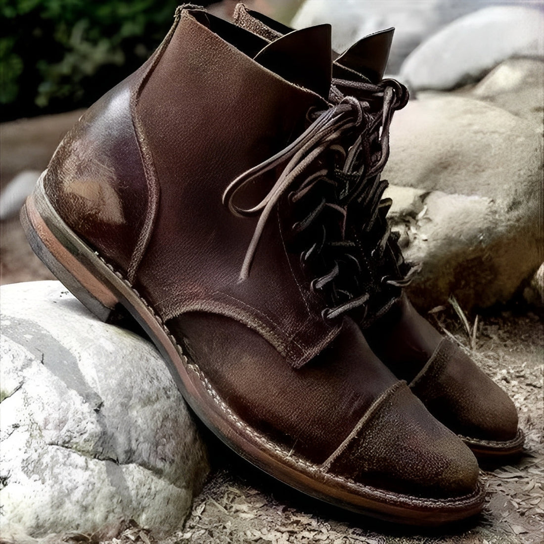 Hanzo - Bottines classiques pour homme avec lacets