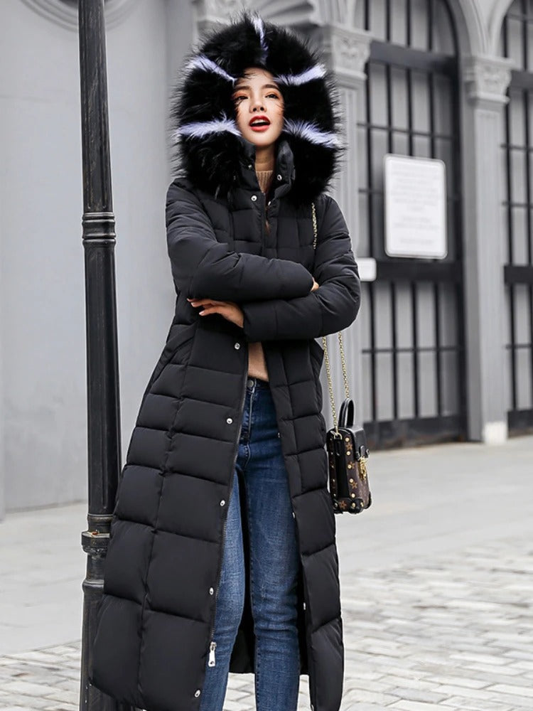 Adriana - Manteau d'hiver long avec ceinture
