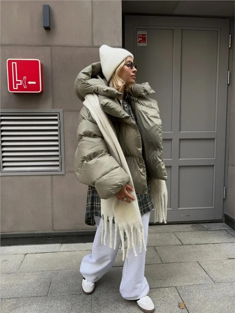 Meredith - Doudoune Courte Capuche Coton