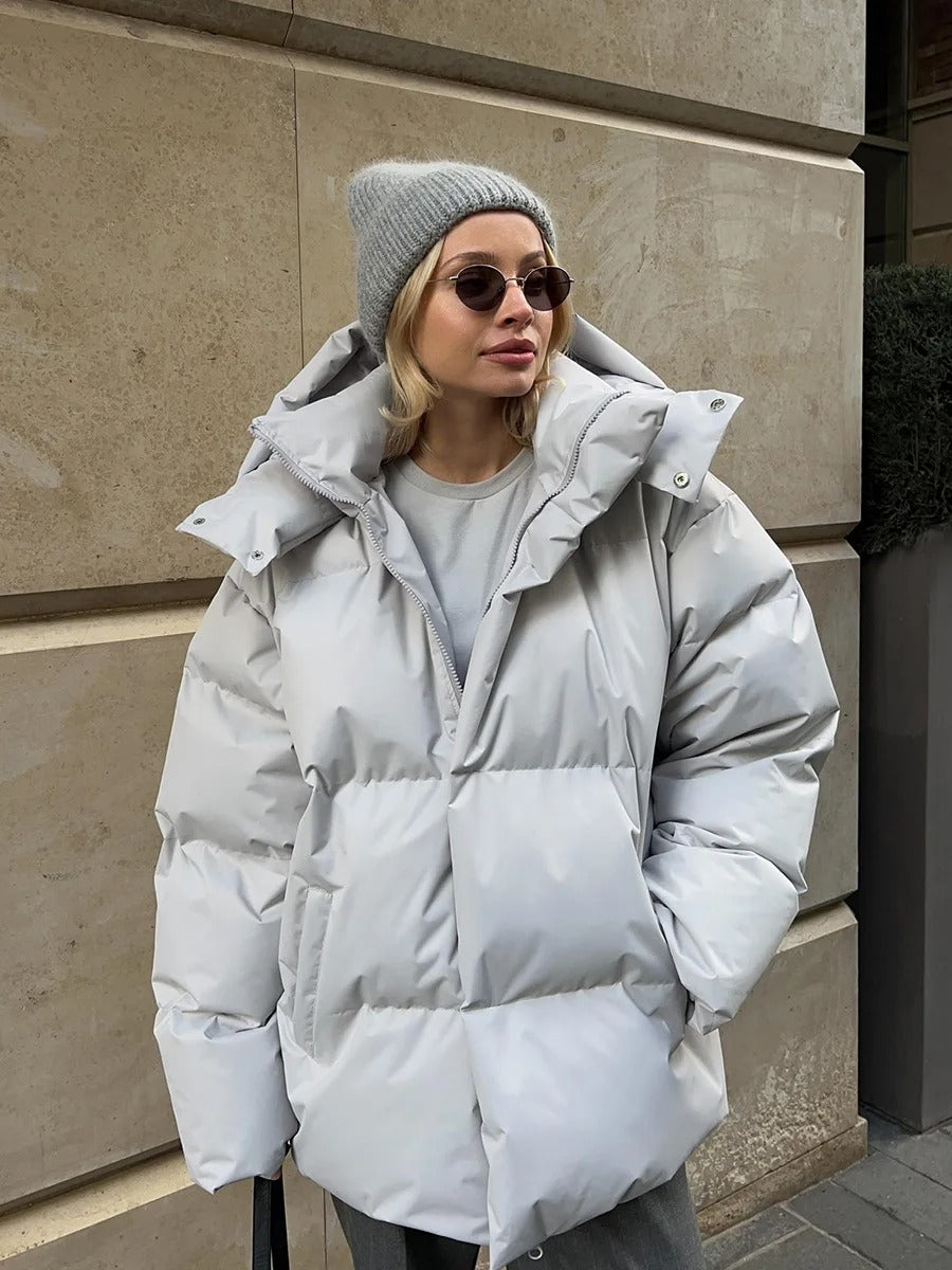 Meredith - Doudoune Courte Capuche Coton