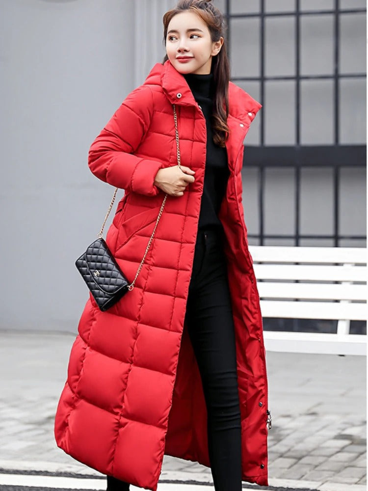 Adriana - Manteau d'hiver long avec ceinture