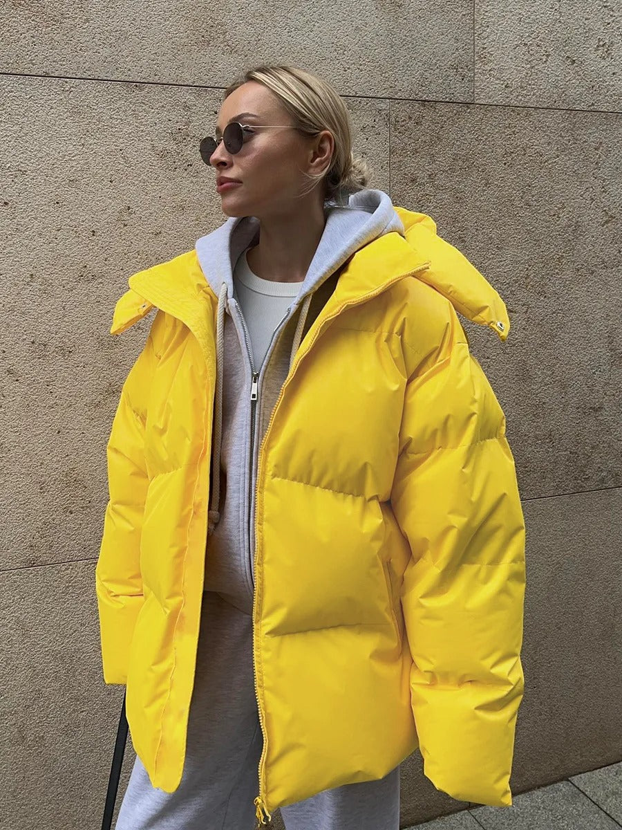 Meredith - Doudoune Courte Capuche Coton