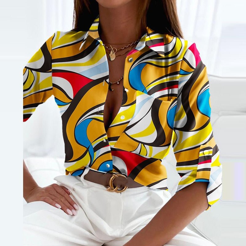 Kharlyn - Blouse élégante avec col de chemise classique