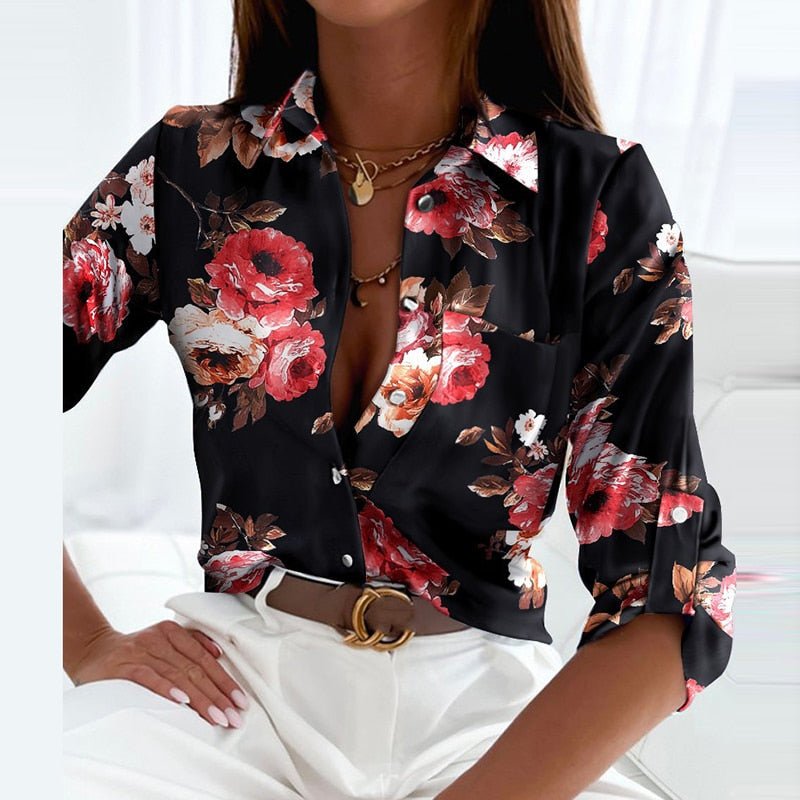 Kharlyn - Elegant blouse with classic shirt collar