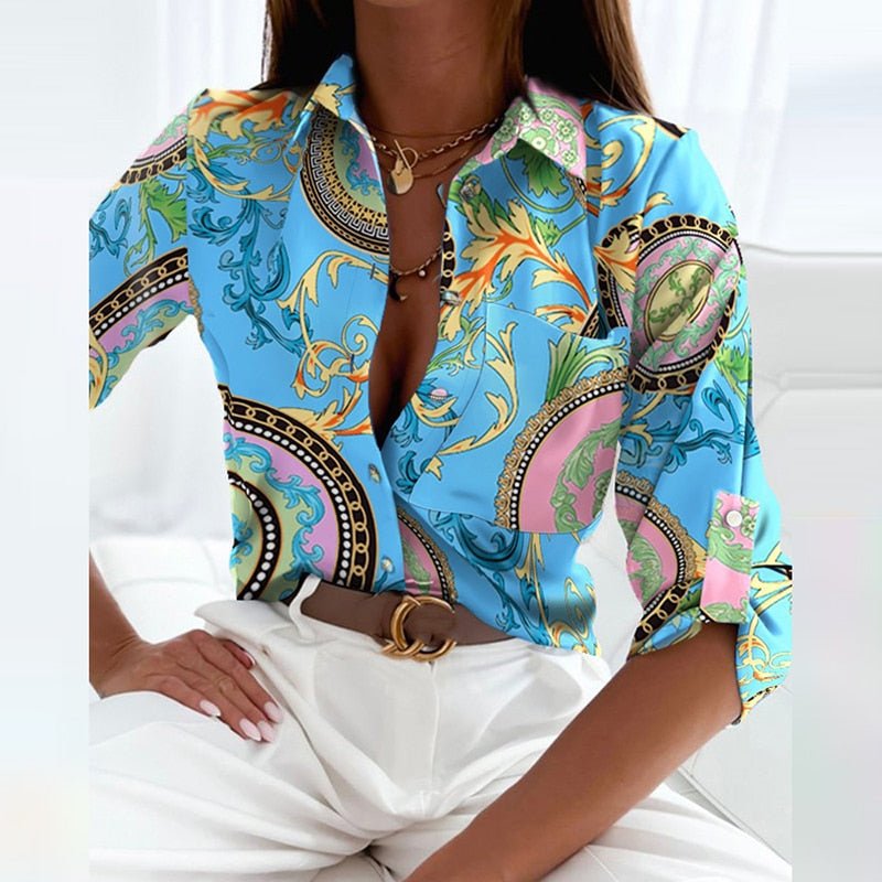 Kharlyn - Elegant blouse with classic shirt collar