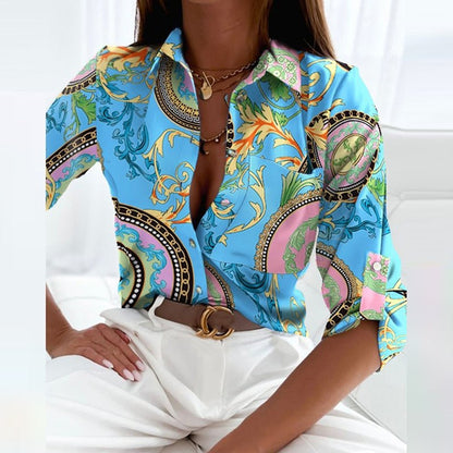Kharlyn - Elegant blouse with classic shirt collar