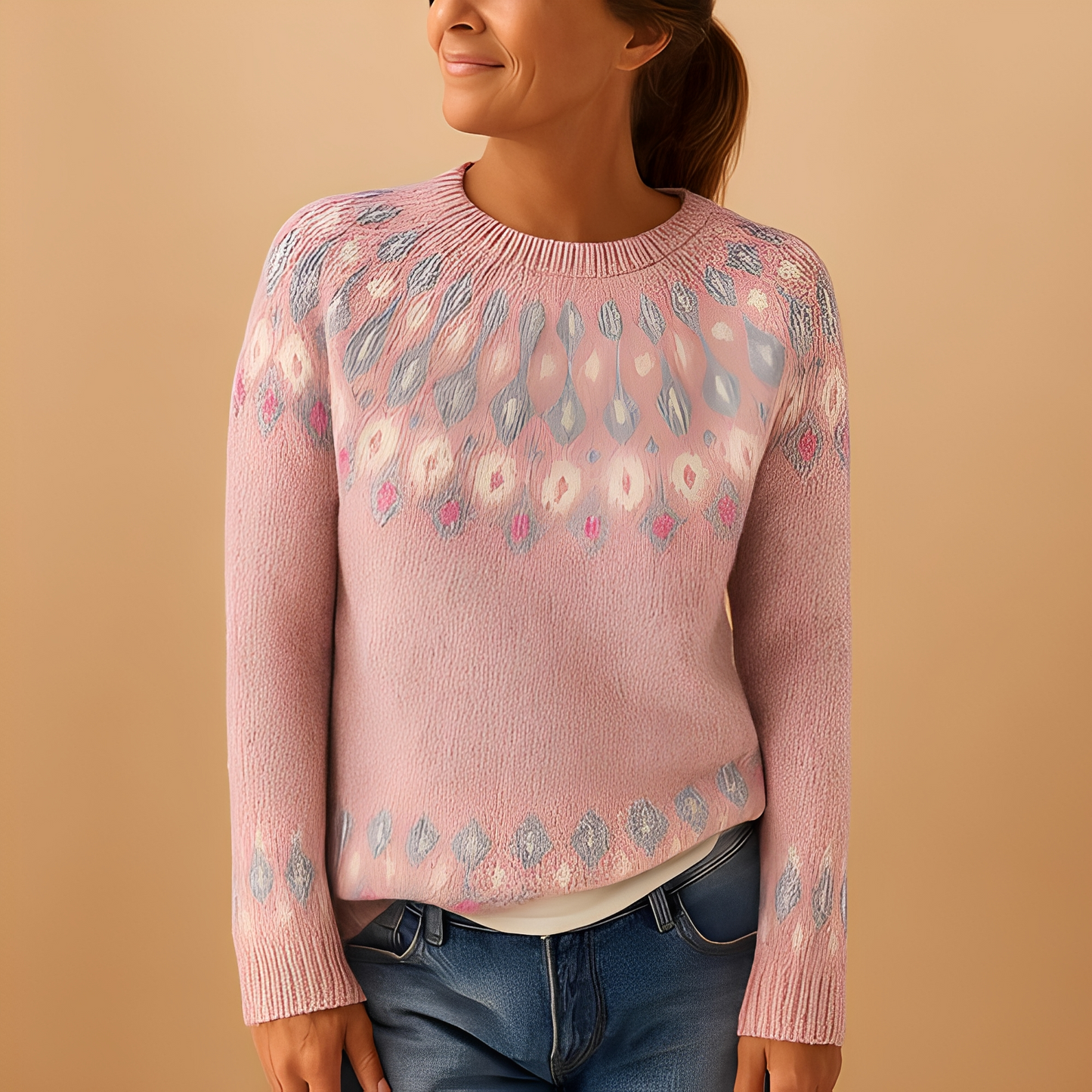 Aldreda - Pull en laine avec design unique pour femmes