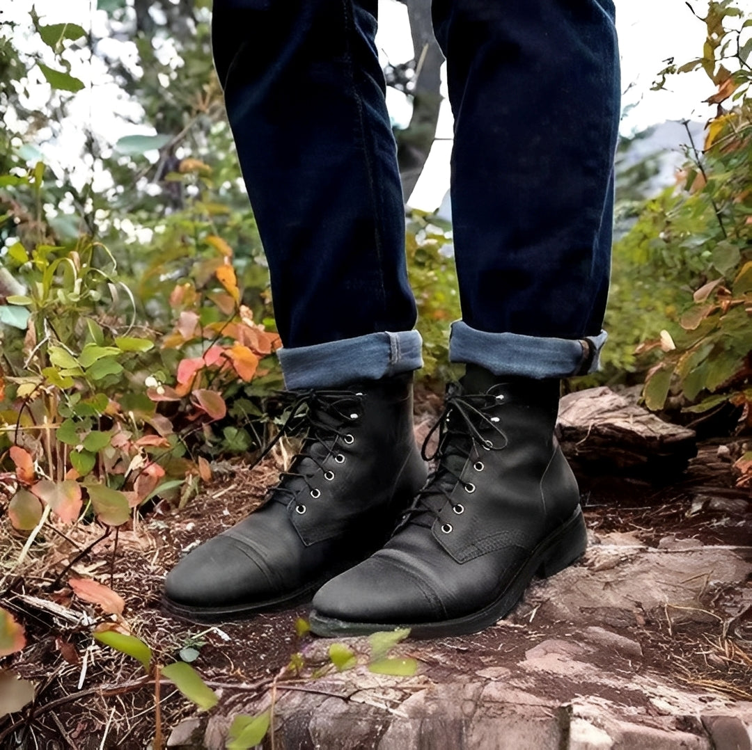 Hanzo - Bottines classiques pour homme avec lacets