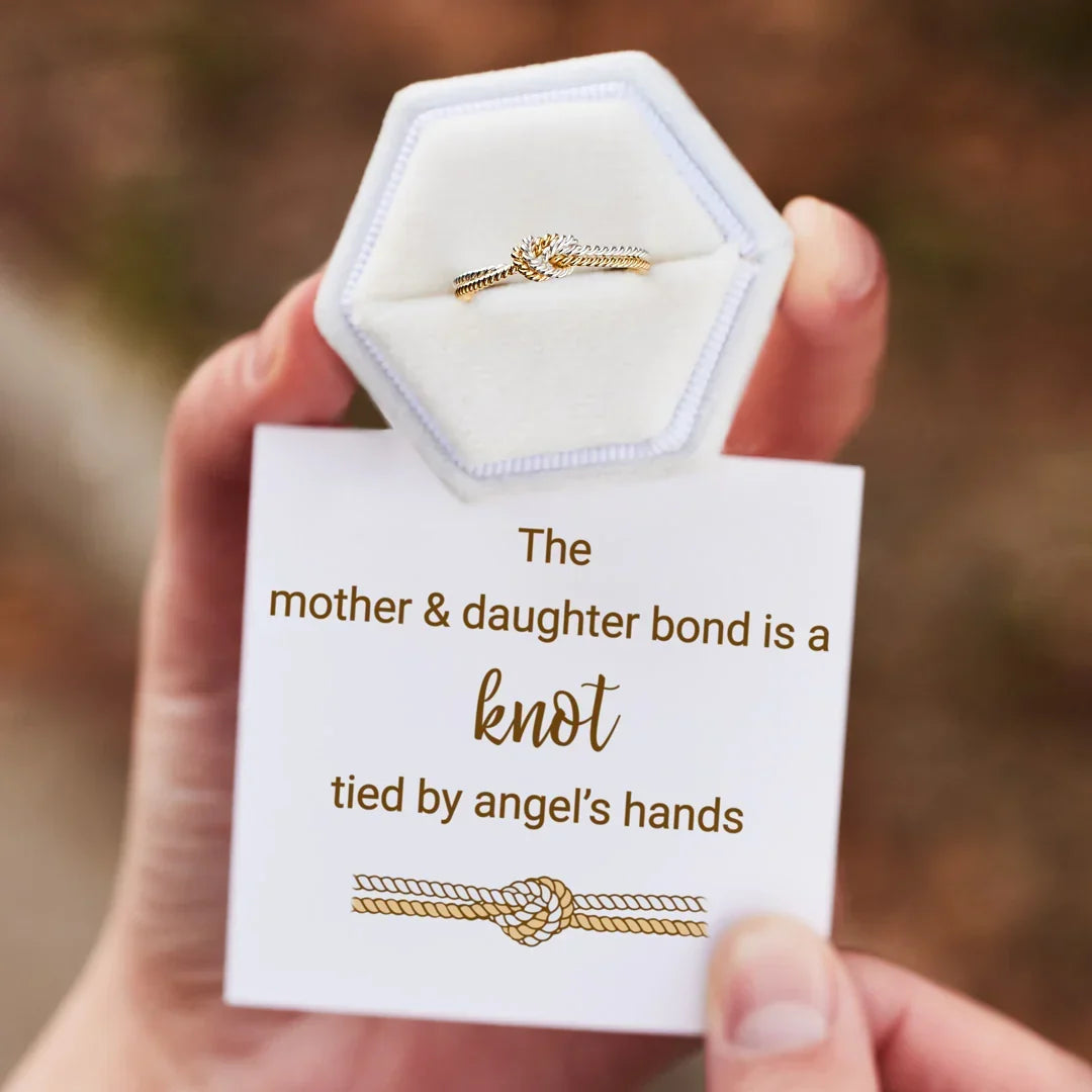 Bague de Lien Mère et Fille - Bague avec 2 Cordes et Nœud