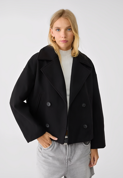 Claire – Veste Courte Double Boutonnage Élégante